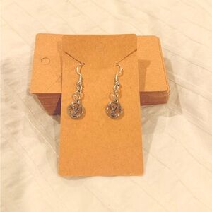 Elegant monogram Silver Dangle Earrings